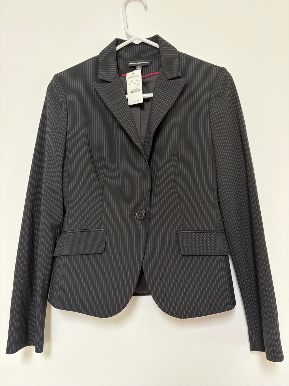 Express Design Studio black pinstriped blazer jacket NWT Size 0